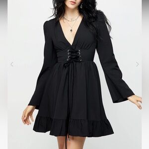 Disturbia “Aura Lace Up Mini” black, size US 6